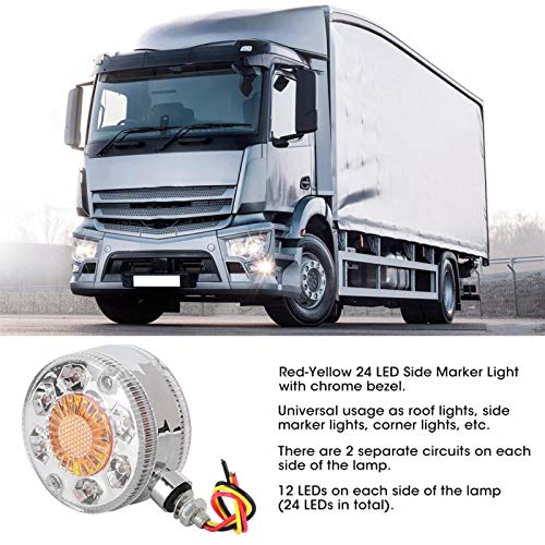 24V LED zijmarkeringsspiegel lichttrood geel voor vluchtwagen LKW