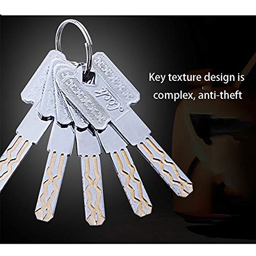 Buitendeurslot, Nachtslot, Buitendeurslot, Roestvrij staal voor de voordeur, Hoge beveiliging voor uw huis of werkplek met 5 sleutels (rechts open met zijkant) 3