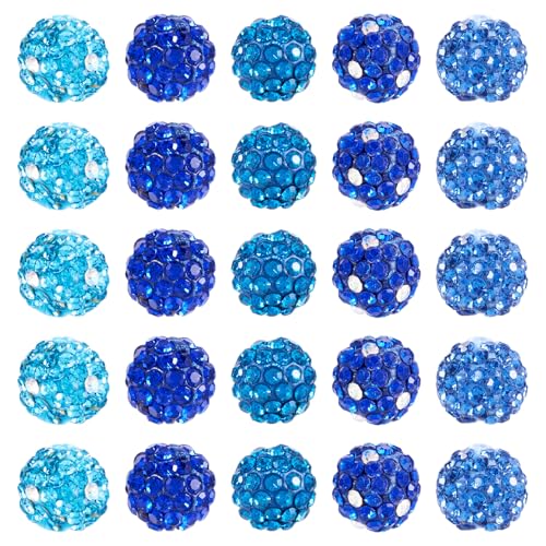 100st 10mm ronde schijf Bal kralen Blue Rhinestone Klei kralen Crystal Spacers Bulk voor sieraden het maken van kralen Pen decoratie