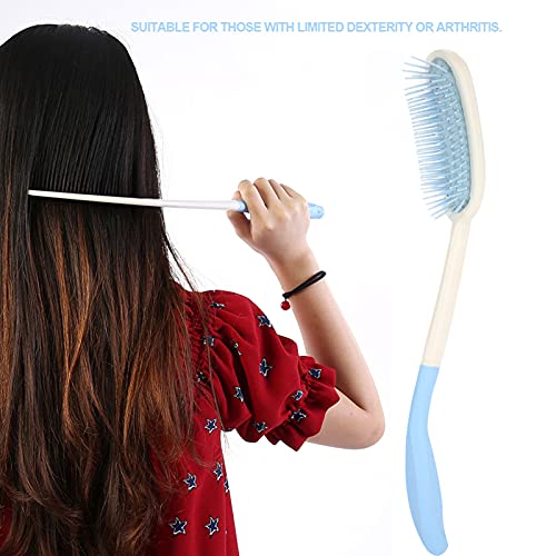 Zachte Comb en borstel met lang staal, haarborstel Comb Non-slip Lange Comb Range voor ouderen Schoonheidshaar Accessoires, Ergonomische Lange Comb Range voor Gehandicapten,(Lange Handvat Brush) 5