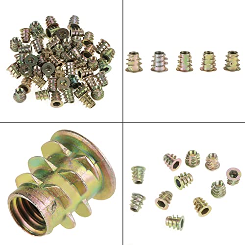 50 st M5 x 10mm zinklegering draadloos invoegen Schroeven Noten binnen Hexagonale Noten Bolt bevestigingsconnector voor Assortiment houten meubelen 5