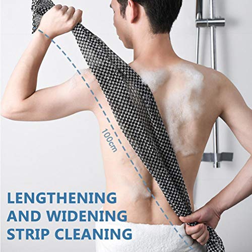Exfoliating Back Scrubber voor douche, Heren Vrouwen Exfoliating Body Scrub Washandje Terug Washandje Terug Scrubber Handdoek voor douche (Licht Blauw)