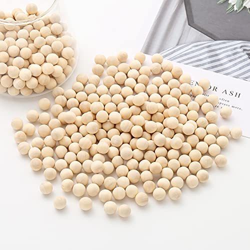 500 st houten ballen 10mm houten kralen ambachtelijke kralen voor doe-het-zelf sieraden accessoires (10mm) 4