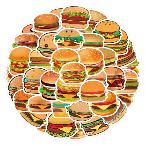 Hamburger Sticker Set, 50 stuks, Hamburg, Waterdichte Vinyl Stickers voor Auto, Motorfiets, Fiets, Skateboard, Snowboard, Bagage, Laptop, Koffer, Helm
