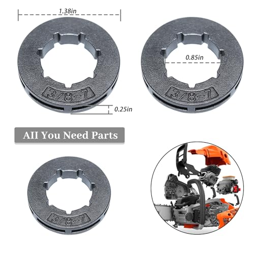 2Pcs/Lot 3/8"-7T Sprocket Rim (Klein) voor Husqvarna 50 51 55 154 254 Stihl 034 036 Kettingzaag 19mm Binnengat Vervanging #000 642 1249