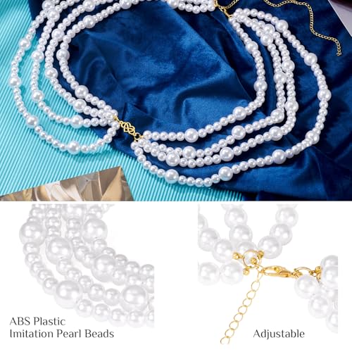 Pearl Waist kettinggordel Multilayer imitatie Parelgordel Jurken Rokken Tasband Decoratie 750mm verstelbare body outfit jurk riem voor vrouwen, 750mm, Plastic, Geen Gemstone, Plastic, Nee 3
