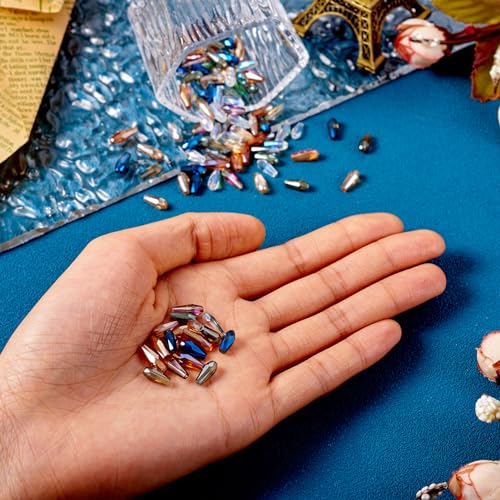 120 st. Teardrop glazen kralen - 6 kleuren Galvaniseren Facet verticaal gat - 0,8mm voor doe-het-zelf Sieraden maken 5