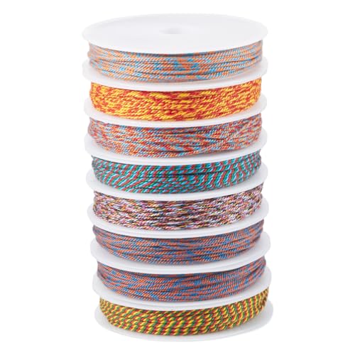 40m Polyester Macrame Cords 1mm gevlochten koord kralen Twisted Wires met Spool voor armband oorbellen ketting sieraden Charms DIY Sieraden ambachten maken