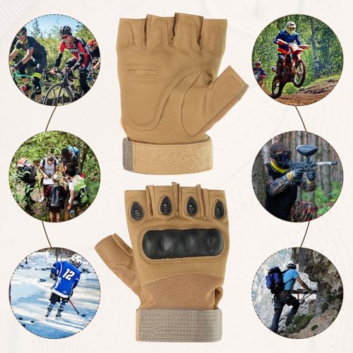 Handschoenen zonder vingers, Halfvingerhandschoenen, Ademende Trainingshandschoenen voor Buiten, Werk, Klimmen, Fietsen, Jagen 5