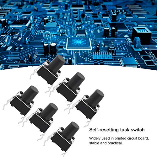 100 Stuk Tact Switch, Momentaire Tactiele Drukknop Switch, Gebruikt in Circuit Board, 6 x 6 x 8 mm 4