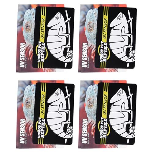 4 Stuk Reptiel UVB Testkaart - Herbruikbare UV-sensor voor snelle detectie van UVB-straling van Reptielenbollen - Essentiële gereedschap voor Reptieleneigenaren