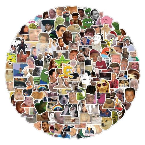 Grappige Meme Sticker set voor kinderen tieners, 200 stuks Meme waterdicht Vinyl Stickers Laptop Skateboard Kofferhelm Autofiets mobiele telefoon Scrapbook voor motorfietsen Cadeaudagboek