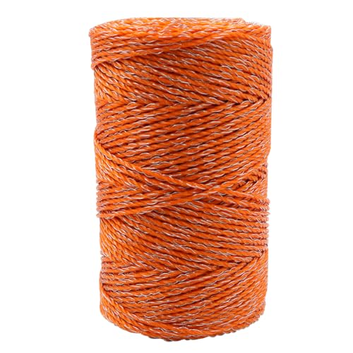 Zeehekdraad Polydraad 200m turbinedraad voor lange draagbare hekken 3 roestvrijstalen gevlochten draden voor betrouwbare geleiding en roestvastheid 2mm turbinedraad (oranje)