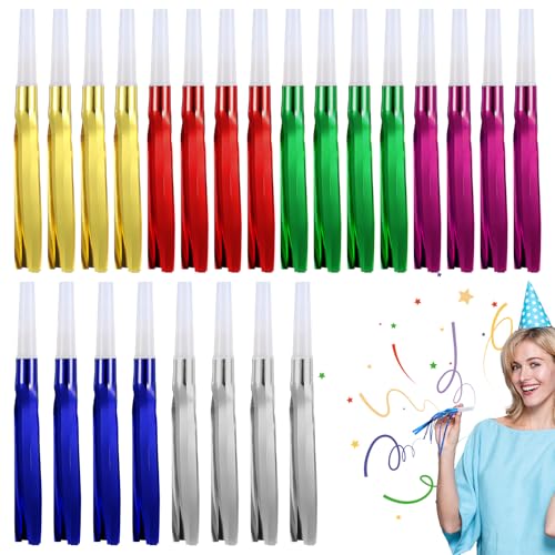 24st Party Blazers voor kinderen, Glitter Party Horns Metallic Fringed Sound Makers voor volwassenen Verjaardag Graduation Nieuwjaar Party Supplies (kleurrijk)