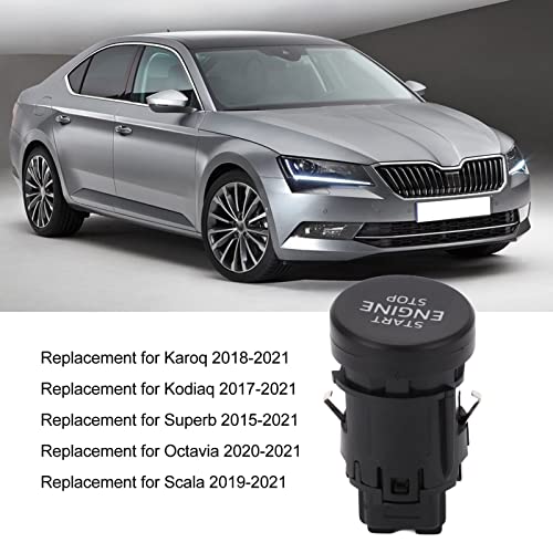 Motor start stop switch geschikt voor Scala, start stop motor switch knop 5ED905217 Vervanging, zwart