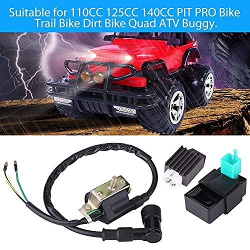 Motorfiets ontsteking spoel met CDI Box & regulator Schuiftrechter motor ontsteking spoel 110CC op 125cc 140° PIT PRO fiets Dirt Bike Quad ATV, onderdelen kinderen quad cdi doos 3