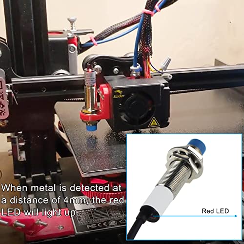 Vlak bij Sensor M12 4mm Detectie Afstand inductieve Vlakheid Switch NPN NO Normaal gesproken Open, 3D Printer LJ12A3-4-Z/BY Sensing DC 6-36V voor MCU, 2 PCS 4