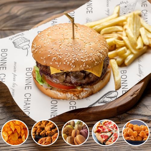 100 vellen papier, 38 x 28 cm Kaaspapier, Sandwichpapier, Deli Papier, Grease Papier, Broodpapier, Kaaspapier, voor Sandwich, Friet, Burgers 4