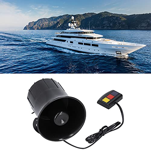 Car Alarm Horn 12V 30W 105db Autohupe 3 Töne Notwarnalarm sirene voor auto brommers, zwart, mode 3