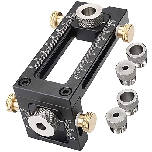 Schroef jig 2-in-1 verstelbare houtbewerking boren gat ponsplug boor gids kit met 4-hole 6/8/10/12mm pin voor bed kast schroeven punch locatator