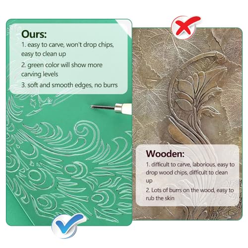 4 stuks zacht Rubber Linoleum vellen, PVC Linoleum plaat flexibele gladde en delicate oppervlakte gladde Gravure, zacht Rubber Lino Printplaat voor gravure, ambachten (2 stukken A4+2 stuks A6) 4