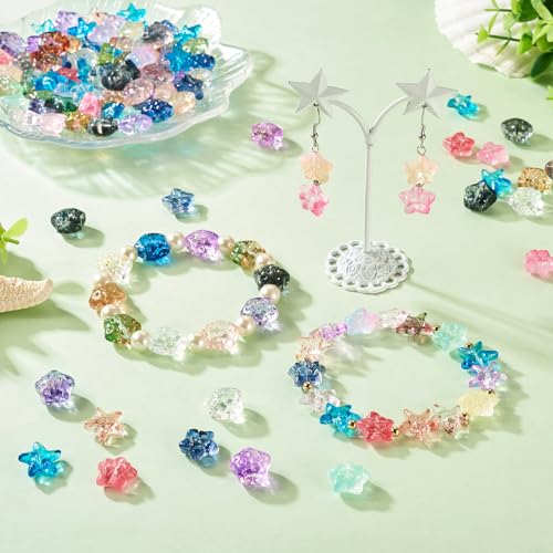 110 st. Zomer sieraden kralen stervis / ster transparant glas kralen kleur stervis kristal spacer kralen bakken verf glas ster kralen voor DIY Sieraden maken