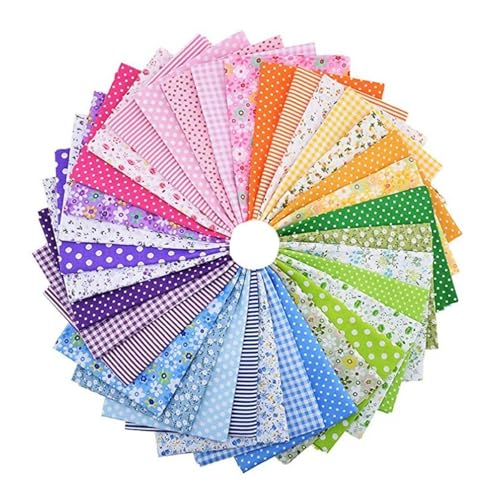 35 kleuren patchworkstof 25x25cm vierkanten katoenen bundel doeken voor naaien quilten doe-het-zelf,handgemaakte stoffen,scrapbooking(willekeurige kleuren)