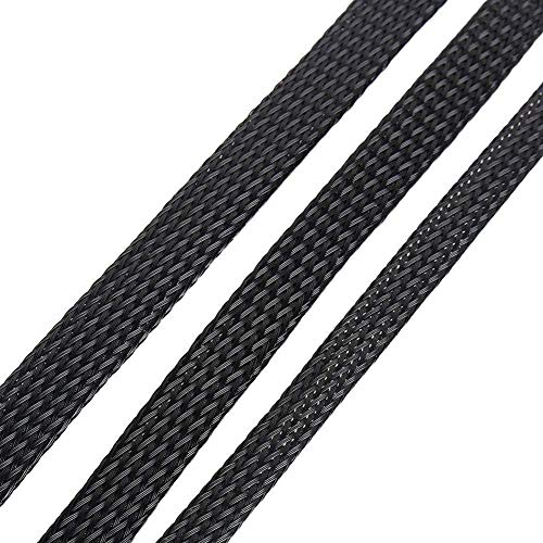 Gevlochten kabel Sleeve Stretchy Pet 33ft 10mm Hoge dichtheid Kabel Sleeves Gevlochten Zwarte Kabel Management voor huishoudelijke apparaten Office 3