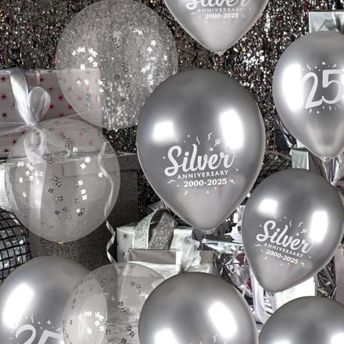 24st 25e zilveren bruiloft verjaardag decoraties 1999-2024 Verjaardag ballon set voor verjaardag partij levering 3