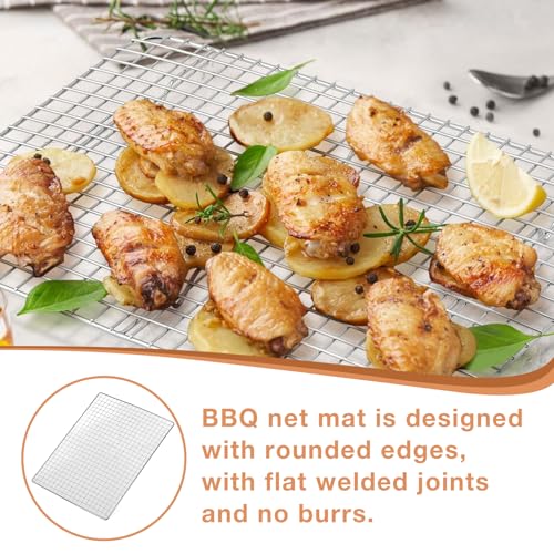 Stainless Steel Grill Grate, 35 x 26,7 cm, Non-Stick Coating, Grill Grate, Koeling Grate, Outdoor BBQ, Charcoal, Baknet voor gebraden, Vlees, Groenten, Garnalen, Vis 5