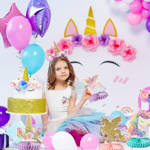 6 stukken tafellopers eenhoorn verjaardag doop centerpiece honingraat patroon decoratie verjaardag doop meisje tafel 4