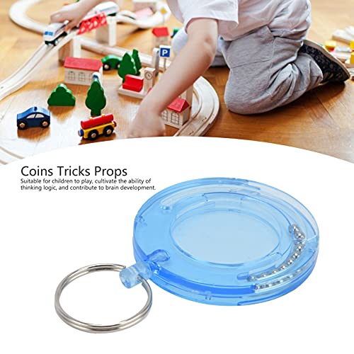 Coin Escape Puzzel, Magic Trucs Coin Out Coin Verdwijnen, Magic Props voor beginner, Fantastic Coin Verdwijnen Magic Props(blauw)