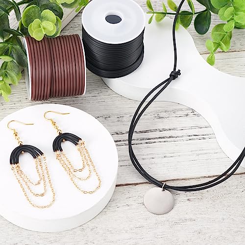 30m Holle Pijp PVC Tubular Rubber koord 2mm Wit Bruin Zwarte Tube Rubber String Stitch Houders voor het breien van haken Ambacht sieraden maken