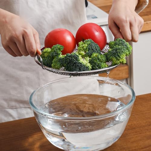 Oliebakje Rack voor gebakken voedsel, Gemakkelijk schone ronde oliebakje Rack, niet vervormd met handvat voor keuken 4