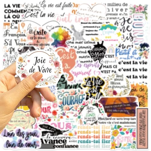Frans inspirerende stickers voor jongeren en volwassenen, 50 stuks, Franse inspirerende vinyl stickerset, auto, motorfiets, fiets, skateboard, snowboard, bagage, laptop, koffer, roer, motorfiets