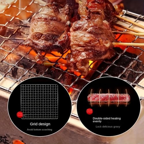 Stainless Steel Grill Grate, 35 x 26,7 cm, Non-Stick Coating, Grill Grate, Koeling Grate, Outdoor BBQ, Charcoal, Baknet voor gebraden, Vlees, Groenten, Garnalen, Vis