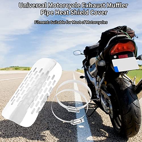 Universele metalen uitlaat hitteschild Automotive, Motorfiets Motorfiets Uitlaatbuis Heat Shield Heat Insulation Cover Heel Guard Heat Protection (Zilver) Heat Shields/Covers 4
