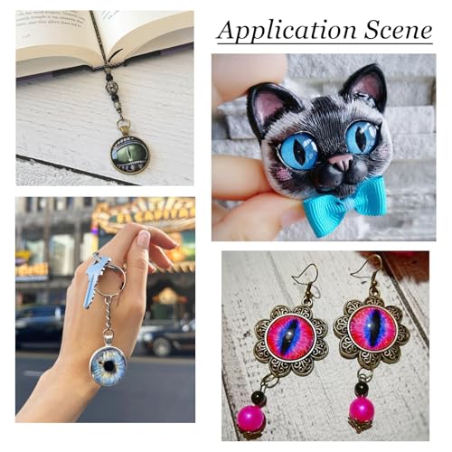 50 st Eyeglass Cabochons 20mm Half Ronde Gemengde Kleur Domes Dierenogen Flat Terug Cameo Hanger voor Clay Poll Making Jewelry Scrapbooking Halloween Decoratie Accessoire Craft 3