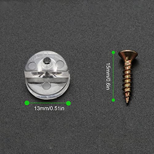 25 Stuks Ronde Spiegel Haakjes, Glas Behoud Clips Kit met 25 stuks Schroeven, Glas Plank Haakjes voor het bevestigen van 1-4mm Dikke Glas, Kasten Deuren en Spiegels