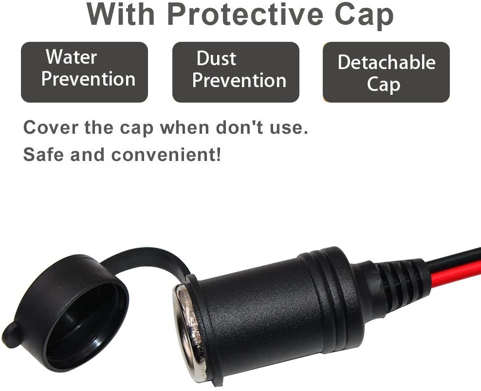 12V 24V Crocodile Clips Auto Sigaret Aansteker Plug naar Crocodile Clip Auto uitbreiding Kabeladapter, 150cm 16AWG 3