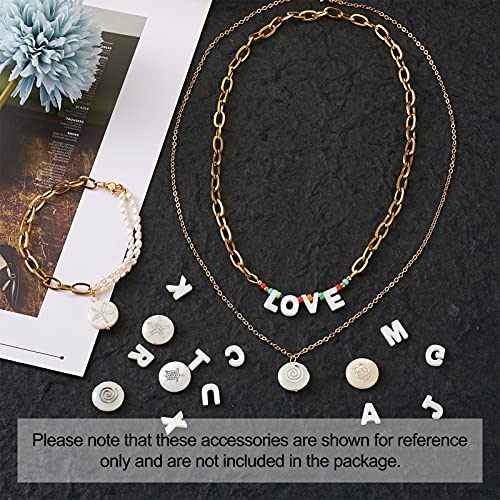 36 st. Shell Letter Kralen Natuurlijke Zoetwater Shell Kralen Alfabet Initial Charm Flat Ronde Starfish Turtle Kralen Top Brilled Kralen voor sieraden maken 4