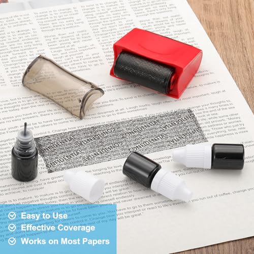 Navullingen van inkt voor identiteitsdiefstalbeveiliging, rolstempels, 12 stuks vervangende navulinkt voor vertrouwelijke rolstempels, anti-diefstal, privacy en beveiligings-ID adres 4