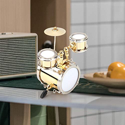 Miniature Réplique pour Instrument de Musique Batteur d'Ornement Modèle de Décoration à 3 tambours pour Enfants