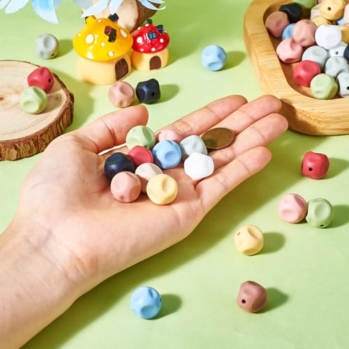 60Pcs Kubus Siliconen kralen 15mm Rubber Onregelmatige kralen Kleurrijke Siliconen Spacer Kralen Pen Kralen voor DIY armband ambachten sieraden maken 5