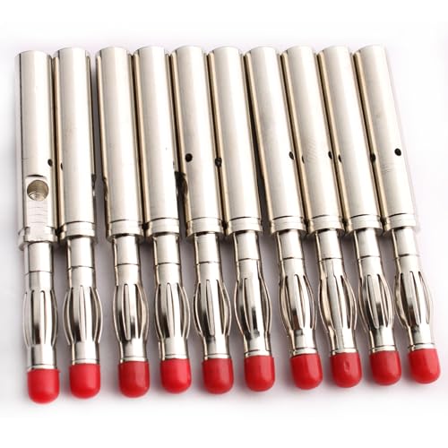 Verpakking van 10 4 mm Banana Plugs Geïsoleerde Veiligheid Banana Plugs Soldeerbussen Stapelbare Banana Plug DIY Elektrische Tests voor Multimeter Meet lood (zwart, blauw