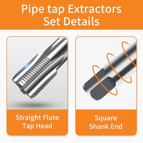 6 stuks NPT Pijp Tap Set 1in tot 1/8in Precisie Carbon Steel Wire vormen Tap Loodgieters Faucet met opslagdoos voor doe-het-zelf loodgieters 3
