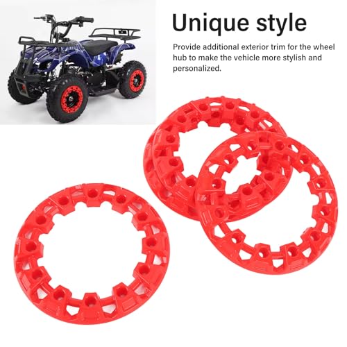 6 Inch ATV Wheel Cover Hub Guard Decor Plastic Banden Decoratie Rim Beschermer Universeel voor Go Kart ATV (rood) 3