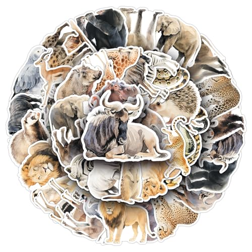 African Animal Stickers voor tieners en volwassenen 50 stuks Dieren Vinyl Stickers Set Auto Motorfiets Skateboard Snowboard Bagage Laptop Suitcase Helm Motorfiets Computer