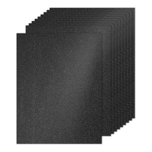 10 Vellen Zwarte Glitter Karton Papier, 8.5 x 11 Inch 250gsm Vierkante Premium Sparkling Paper Craft Karton Papier voor Scrapbook Kaarten maken DIY Kunst Projecten Bruiloft