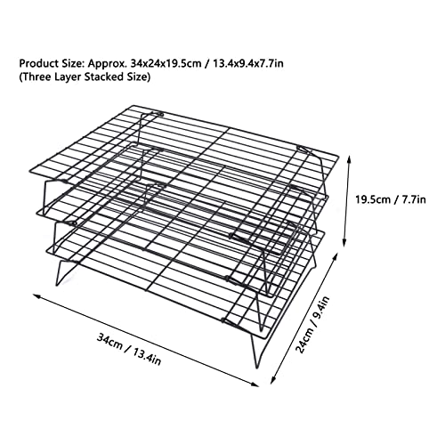 3 Tier Bakken Koelrek 13" Iron Nonstick Checkered Bakrek voor koken drogen roosteren Dessert Koffie Shop Cookie Brood Cake
